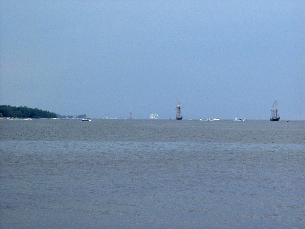 Another group of tall ships enters the canal.