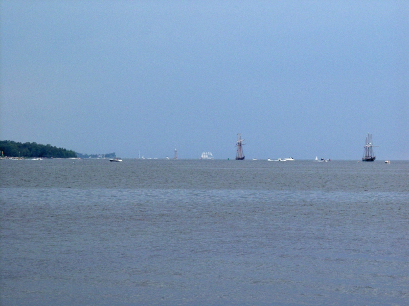 Another group of tall ships enters the canal.