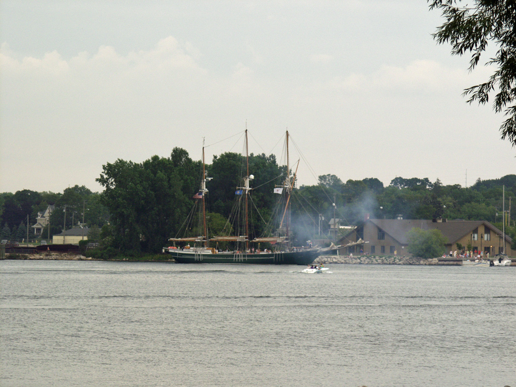 S/V Denis Sullivan firing one of its' cannons.