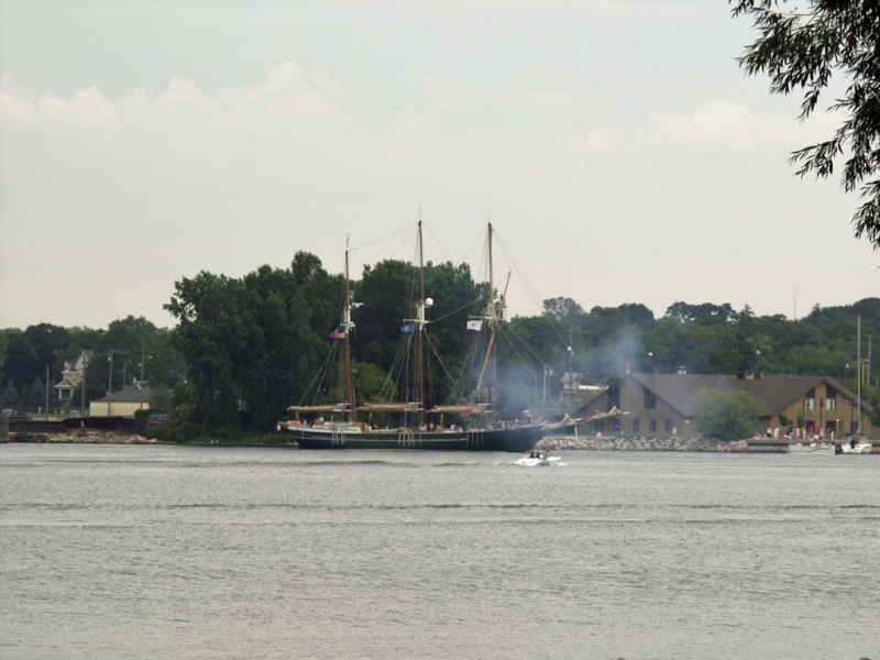 S/V Denis Sullivan firing one of its' cannons.