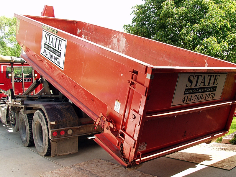 Dropping off the dumpster