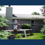 Siding installation on chimney