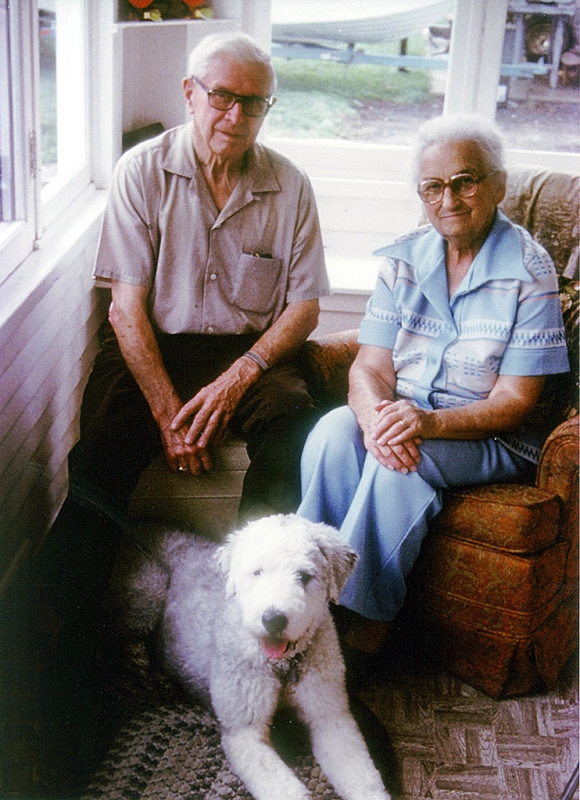 1977 - Uncle Joe, Aunt Mary (Dad's Sister) and Tim's dog "Buffalo"