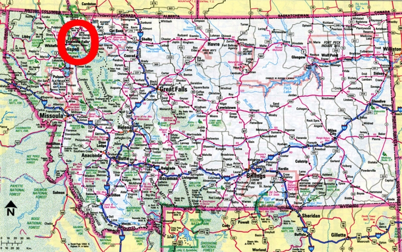 Columbia Falls, Montana Map