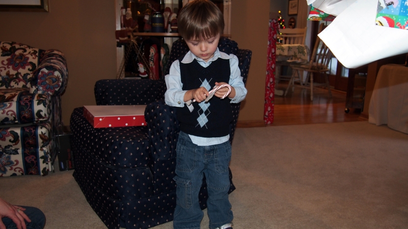 Jakob and a Candy Cane