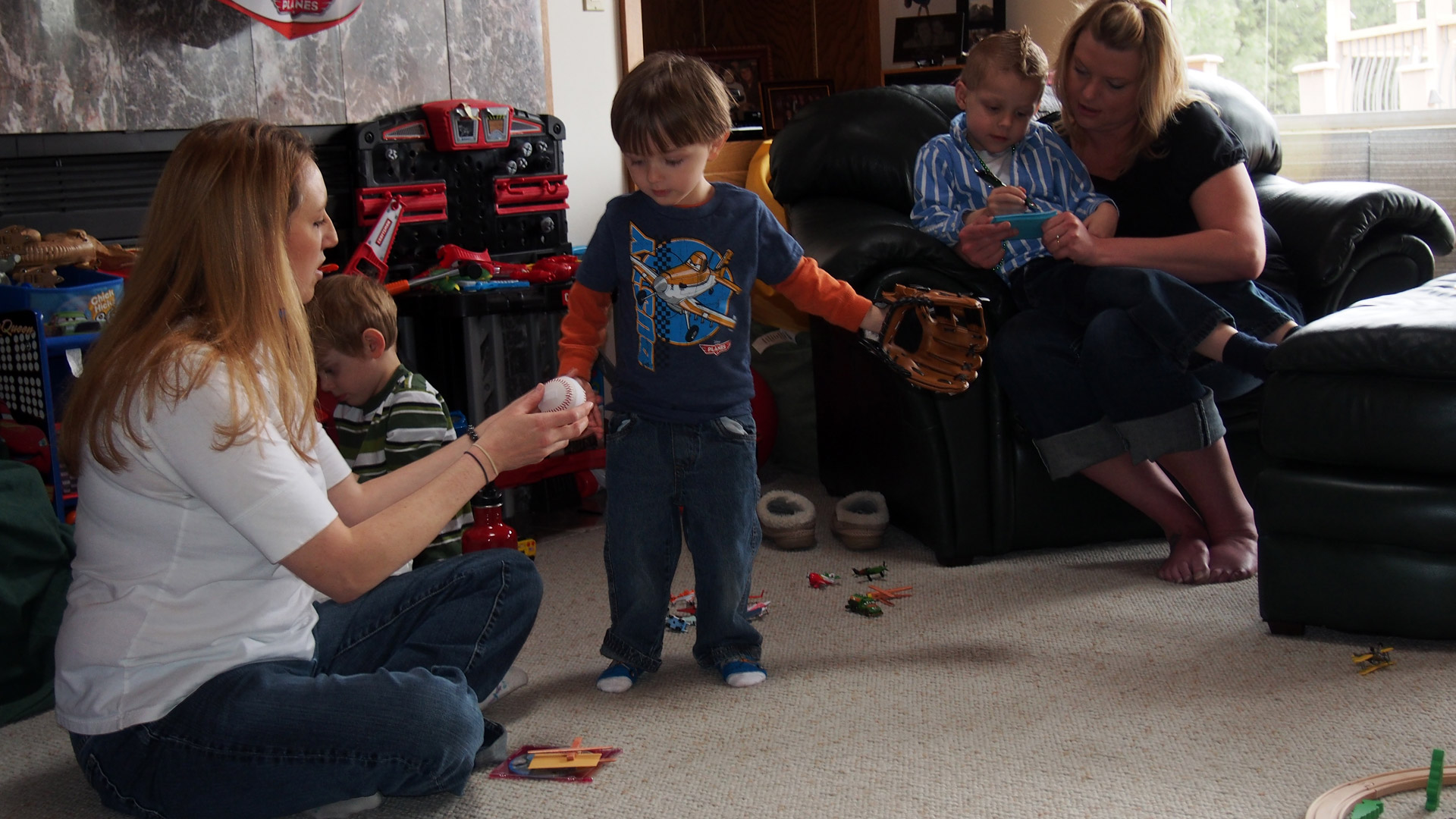 First Baseball and Glove