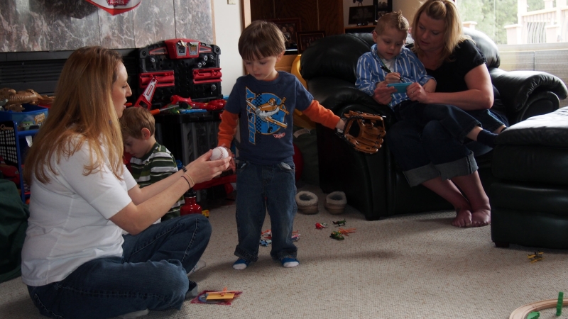 First Baseball and Glove