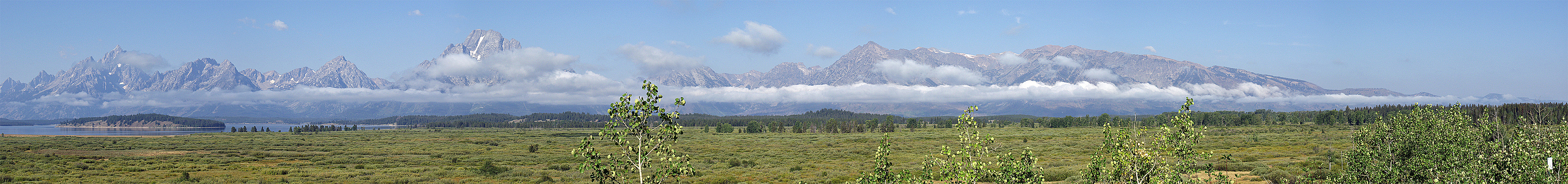 Panoramic View of The Grand Teton Mountain Range