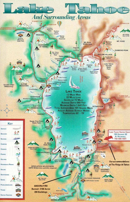 Detailed Lake Tahoe Map