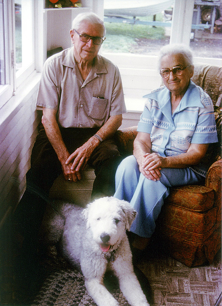 1977 - Uncle Joe, Aunt Mary (Dad's Sister) and Tim's dog "Buffalo"