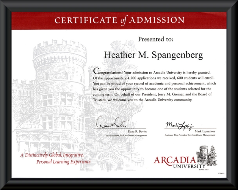 Certificate Of Admission