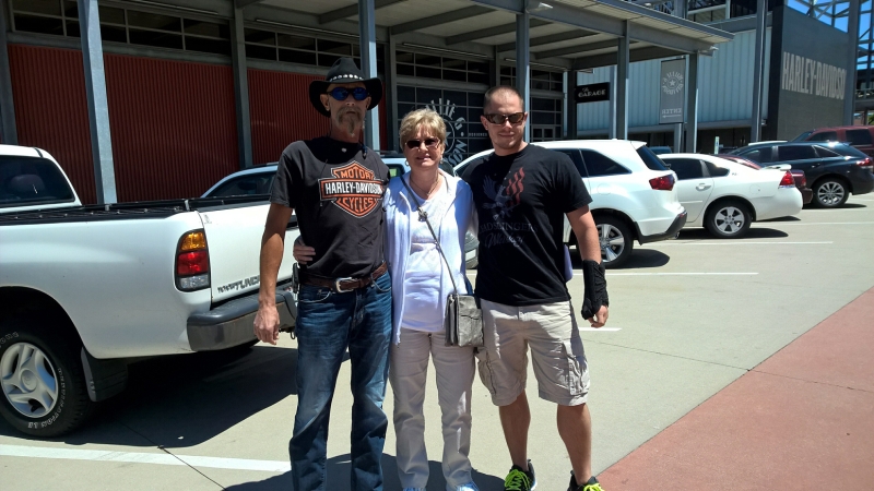 2015.6.16 - Harley Museum - Lorna's Brother Glenn, Lorna and Glenn's Son Chris